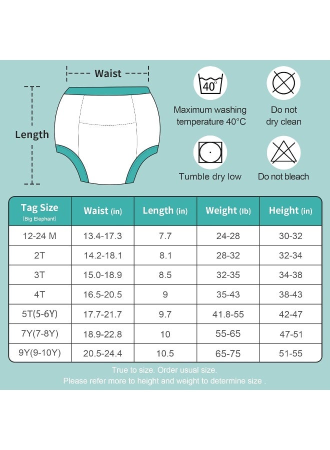 BIG ELEPHANT Potty Training Underwear, 100% Cotton Absorbent Unisex Toddler Pee Pants for Boys & Girls - Image 4