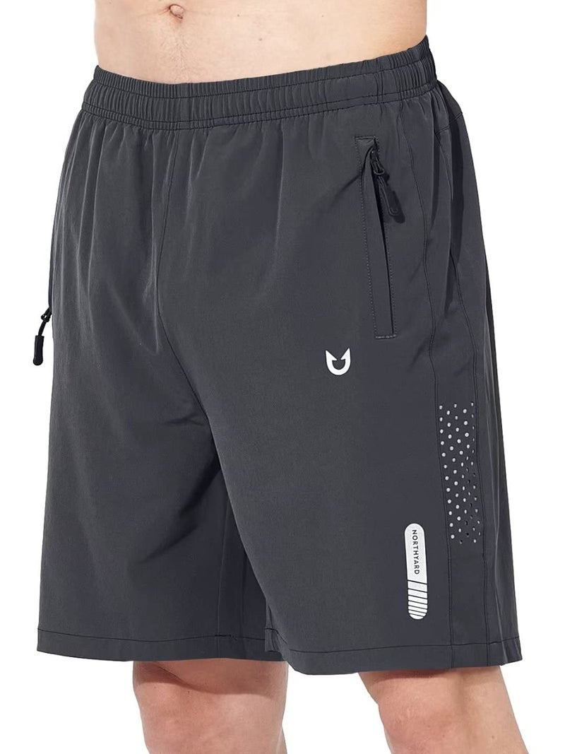 NORTHYARD Men's Athletic Running Shorts Gym Workout Shorts 7"/ 9"/ 5" Quick Dry Lightweight Sports Basketball Exercise Tennis Exercise Darkgrey L - Image 1