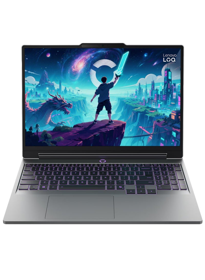 Lenovo LOQ 15IPH11 Laptop - Intel Core Ultra 7-356H - 16GB - 512GB SSD - NVIDIA® GeForce RTX 5060 8GB - 15.3" WUXGA 165Hz - Win11 - Luna Grey-83SL000UED English/Arabic Luna Grey - Image 1