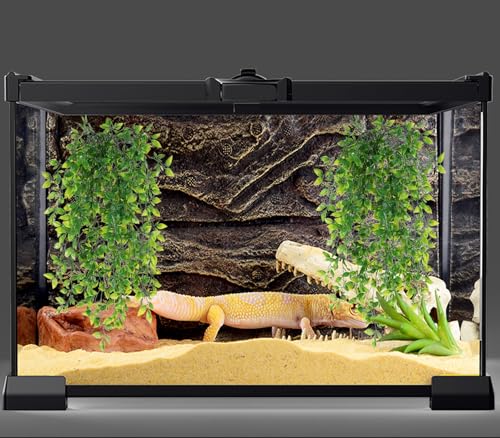 HERCOCCI Reptile Plants, 2 Pack Terrarium Hanging Plants Vines Artificial Leaves Habitat Decorations with Suction Cup for Bearded Dragon Hermit Crab Lizard Snake Geckos Chameleon - Image 5