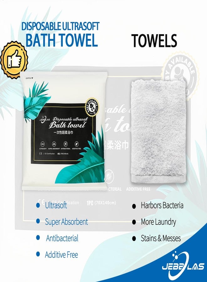JEBBLAS 8 Pack Disposable Bath Towels Shower Bath 55 X27.5 Inch Big Towels Body Towel for Hiking, Camping, Backpack, Cycling Bicycle Road Trip - Image 4