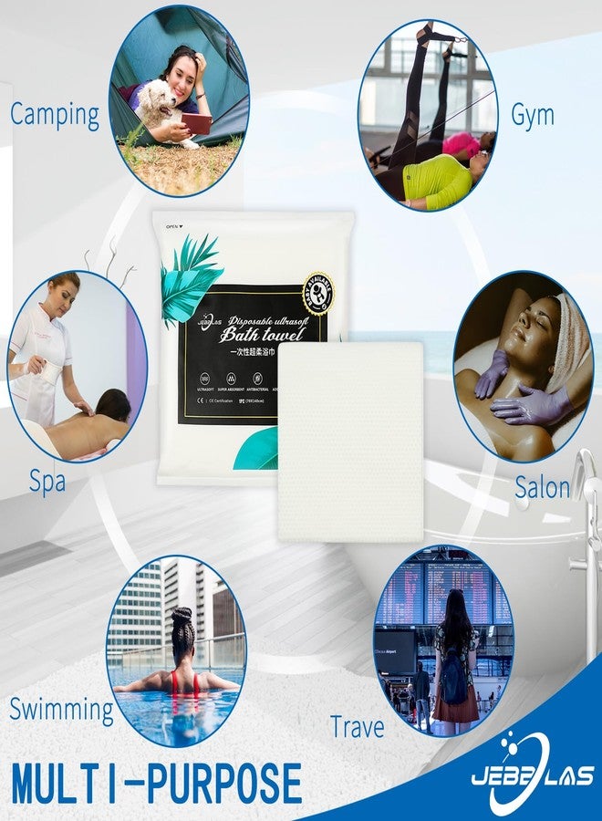 JEBBLAS 8 Pack Disposable Bath Towels Shower Bath 55 X27.5 Inch Big Towels Body Towel for Hiking, Camping, Backpack, Cycling Bicycle Road Trip - Image 3