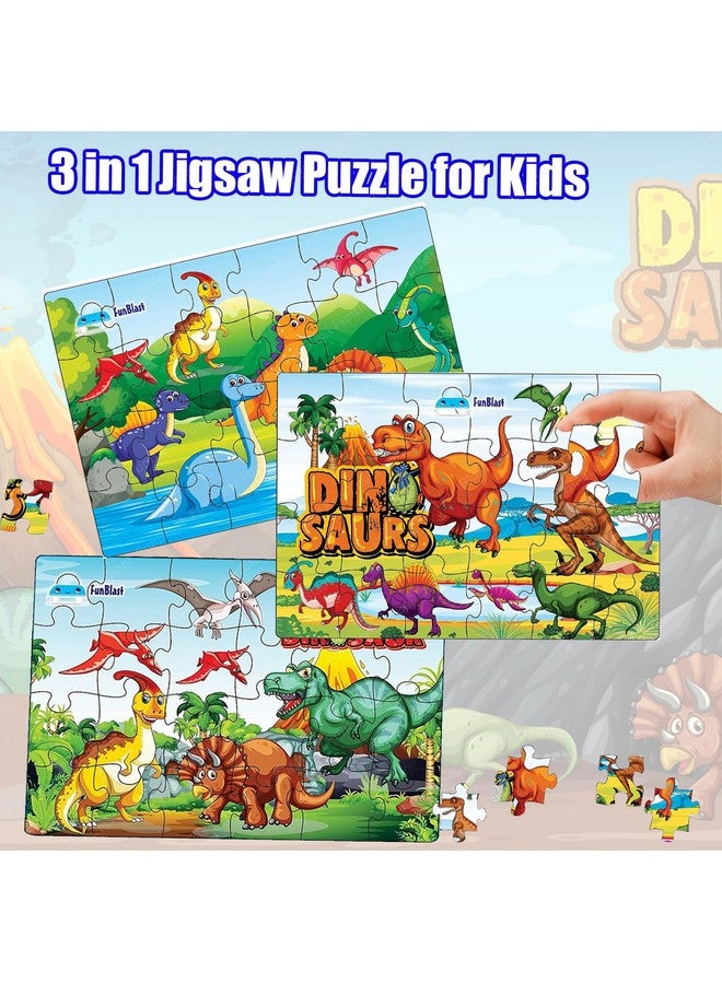 فنبلاست لعبة أحجية الصور المقطوعة على شكل ديناصور من فن بلاست للأطفال - ألعاب أحجية تعليمية، أحجية صور مقطوعة، أحجية أرضية للأولاد والبنات والأطفال بعمر 3 سنوات فما فوق (72 قطعة؛ متعددة الألوان) - Image 5