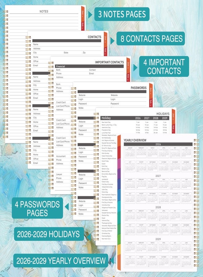 MaaIbok 2026-2028 Monthly Planner - 3 Year Monthly Planner 2026-2028, JAN 2026 - DEC 2028, 2026 Calendar Planner with 36 Monthly Tabs, Notes Pages, Inner Pocket, Great for Long-Term Planning - Image 4