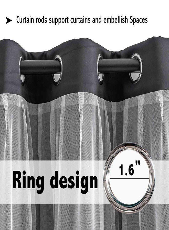 indistar Home Blackout Curtains Double Layer Solid Sheer Grommet Top Window Curtain Panel Pair, 52Wx63L,Black - Image 4