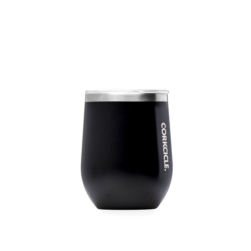 Corkcicle Stemless Insulated Wine Glass Tumbler  Matte Black  12 oz - Stainless Steel Stemless Wine Glass Keeps Beverages Cold for 6 Hours  Hot for 3 Hours - Non-Slip  Easy-Grip Insulated Cup - Image 1