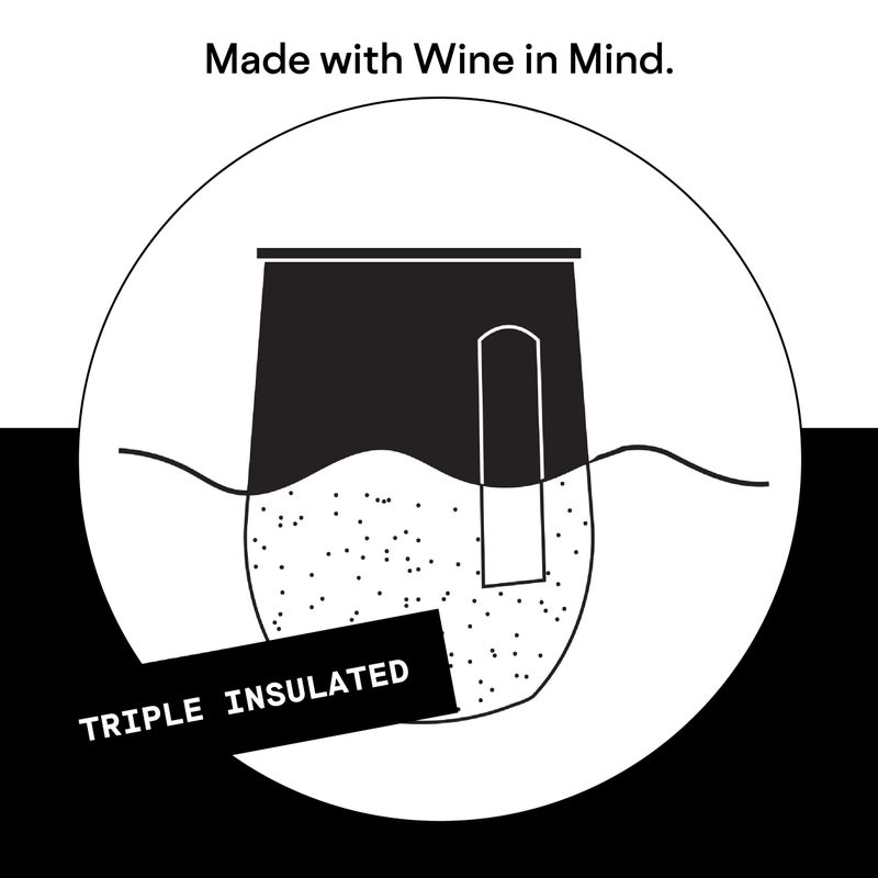 Corkcicle Stemless Insulated Wine Glass Tumbler  Matte Black  12 oz - Stainless Steel Stemless Wine Glass Keeps Beverages Cold for 6 Hours  Hot for 3 Hours - Non-Slip  Easy-Grip Insulated Cup - Image 3
