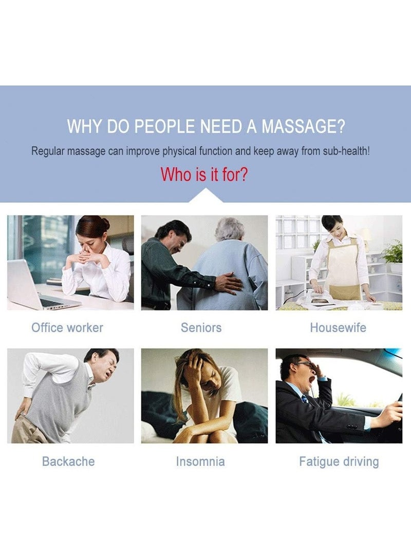 XiuWoo Electric Back Massager, Shiatsu Massage Seat Cushion, Neck and Back Massage Chair Pad, Deep Kneading Chair Massager for Neck and Back Shoulder Full Body - Image 5