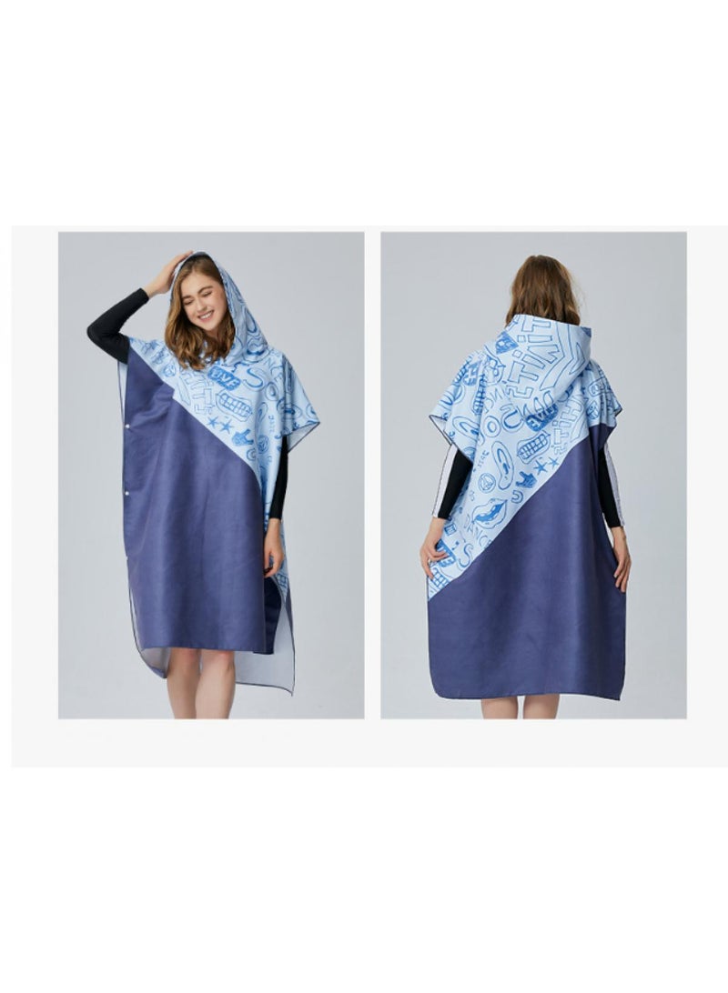 general Microfiber Hooded Wearable Absorbent Quick-drying Beach Bathrobe - Image 2