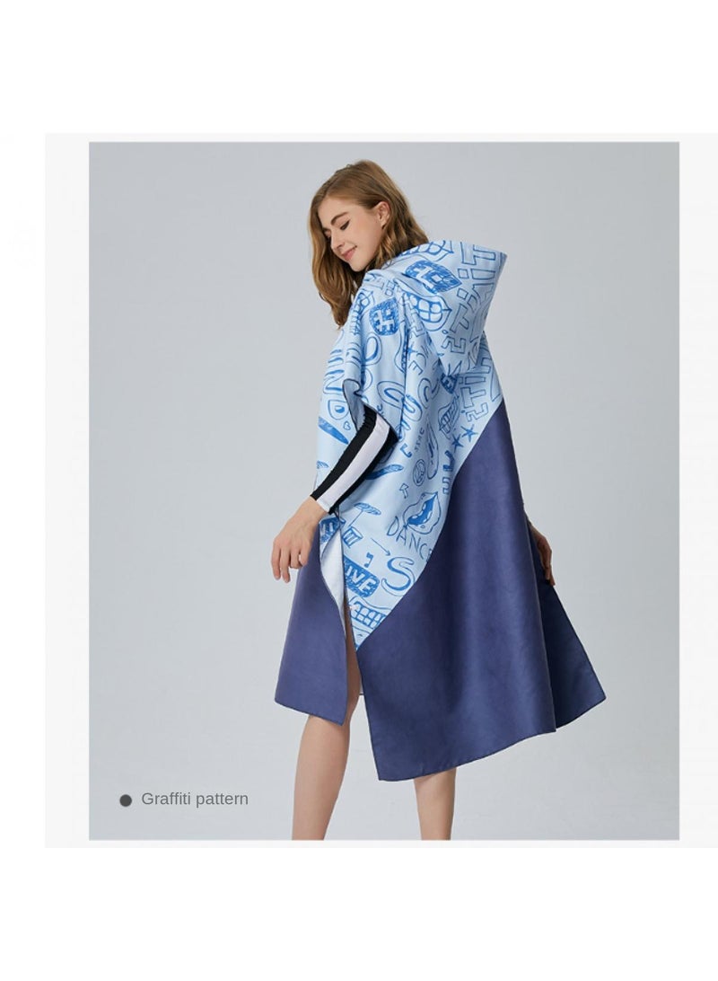 general Microfiber Hooded Wearable Absorbent Quick-drying Beach Bathrobe - Image 5