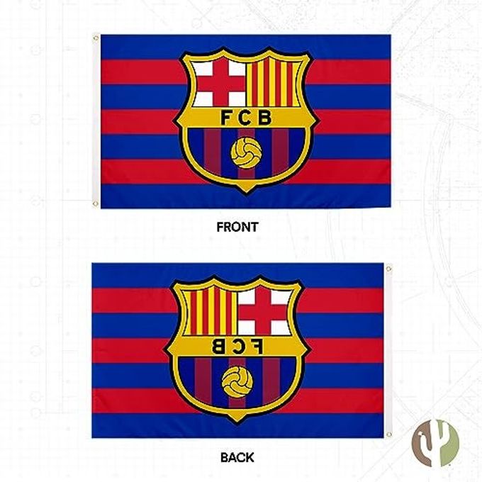Desert Cactus FC Barcelona Flag Bara Barca Football Futbol Soccer 100% Polyester Indoor Outdoor 3x5 feet Banner (Flag E) - Image 2