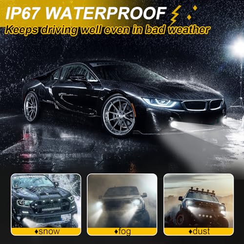 LEDYOTRY 9145 H10 LED Fog Light Bulbs, 4000LM Bright 6000K White, 400% Brightness 9140 H10 9040 9045 LED Fog Lights, Play and Plug, Non-polarity, Pack of 2 - Image 4