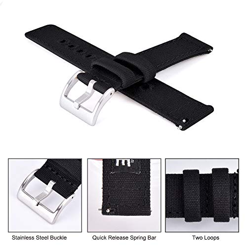Ritche Christmas Gift 20mm Vintage Canvas Wristbands Watch Bands Replacement Quick Release Watch Straps for Men, White Elephant Gifts, Stocking Stuffers for Men, Father's Day gifts - Image 4