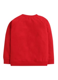 Hopscotch Hopscotch Baby Boys Cotton Solid Top And Pant Set in Red Color For Ages 18-24 Months  - Image 2