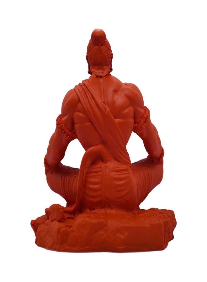CHULO Bhagwa Rang Meditating Lord Hanuman Statue, Bajrangbali Murti for Home Temple, Car Dashboard and Office Desk - Image 3