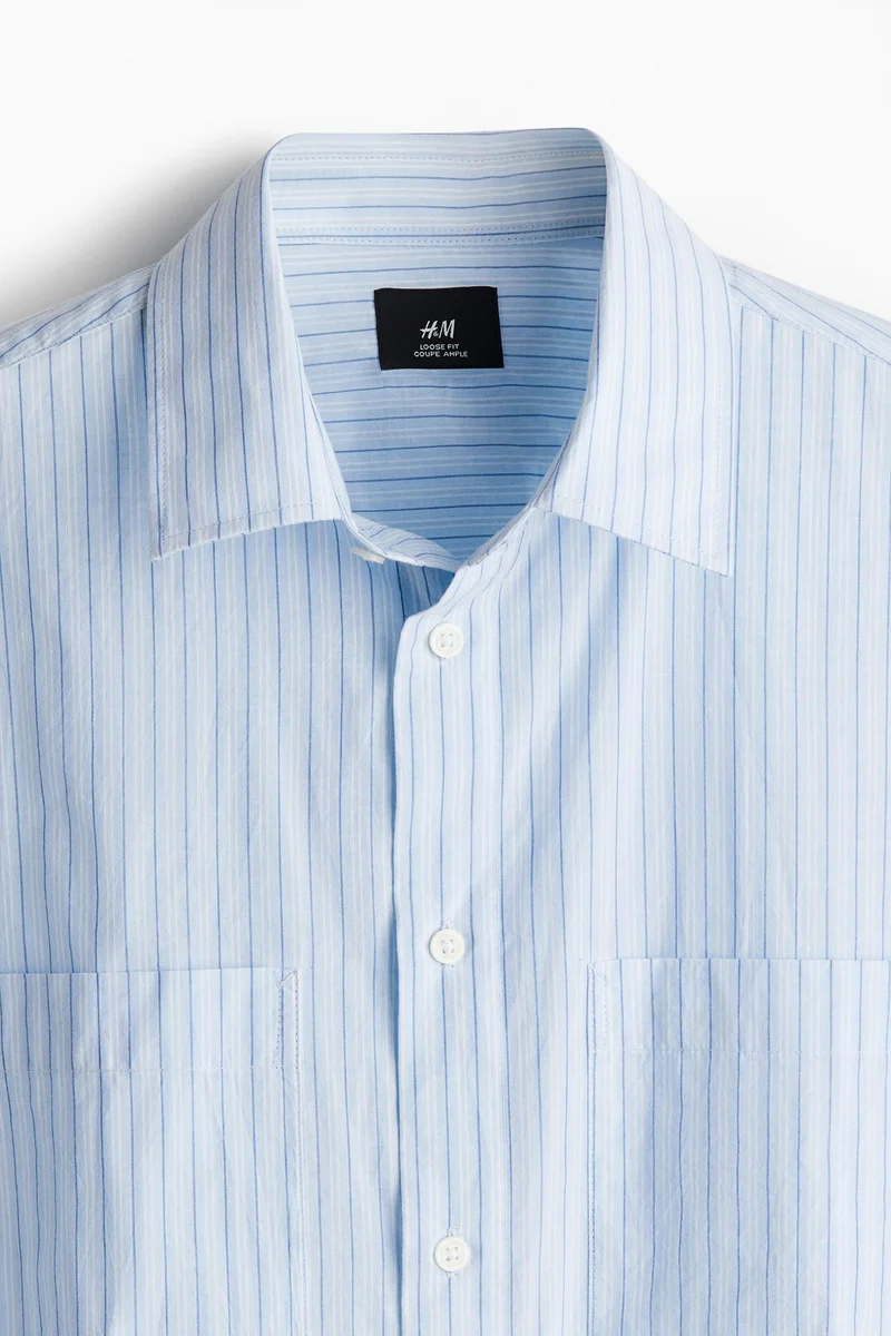 H&M  Loose Fit Poplin Shirt for Men | Best Price UAE
