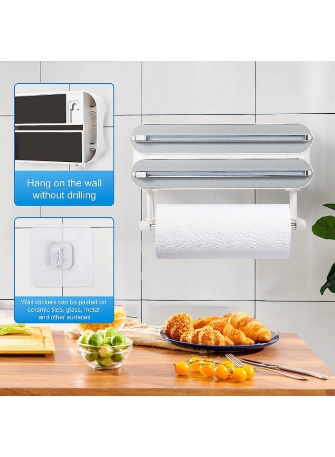 WinCheer ورق بلاستيك ملف موزع مع شريحة القطع ، ورق القصدير الألومنيوم القابل لإعادة الاستخدام ومنظم فيلم التمسك مع القاع المغناطيسي ، حامل تخزين موزع الدرجات القابلة للتعديل - Image 4