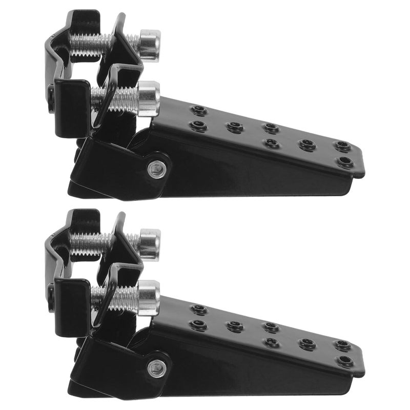 Universal Fit Motorcycle Front Rear Foot Pegs Metal Pedal Pair Black - Image 2
