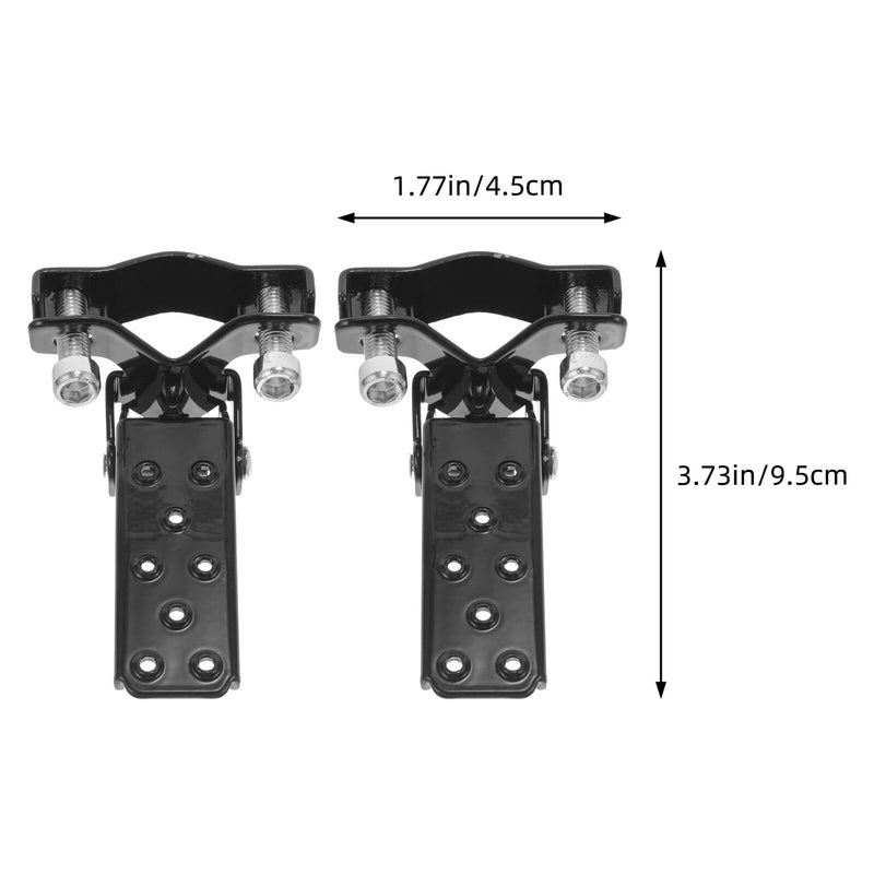Universal Fit Motorcycle Front Rear Foot Pegs Metal Pedal Pair Black - Image 3