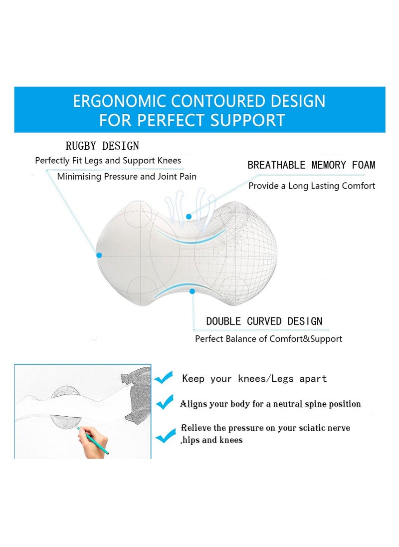 Ergonomic Memory Foam Knee Pillow for Side Sleepers - Cooling Leg Support for Back Pain Relief, Sciatica & Pregnancy Comfort  - Image 5