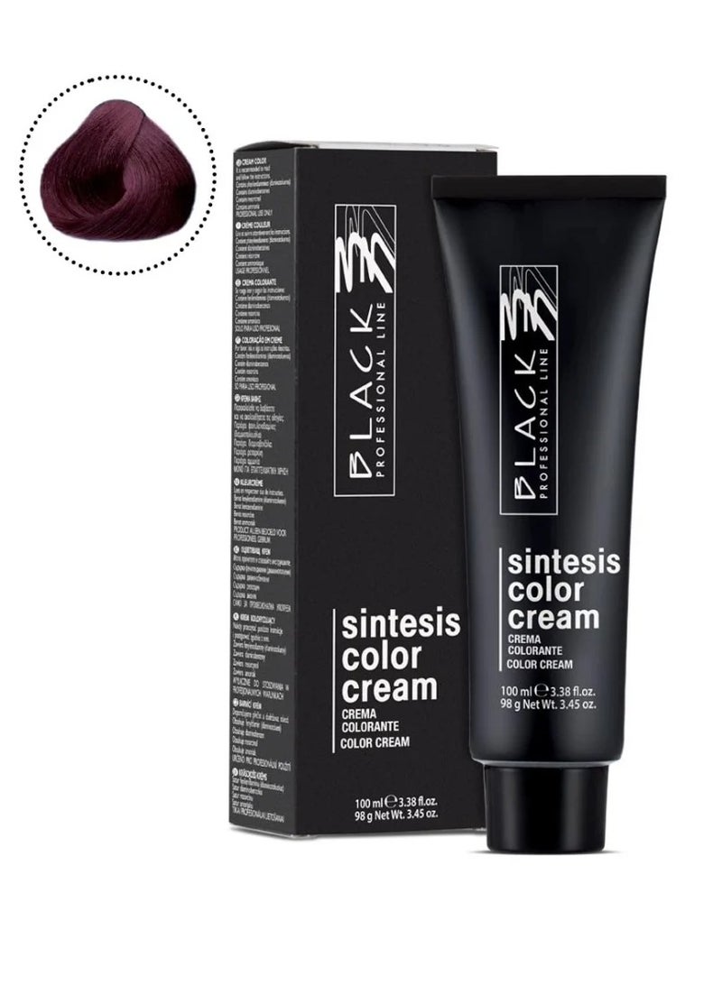 Black Professional Line Sintesis 6.2 - Plum Color Hair Dye Cream 100ml for Long-Lasting Results - Image 1