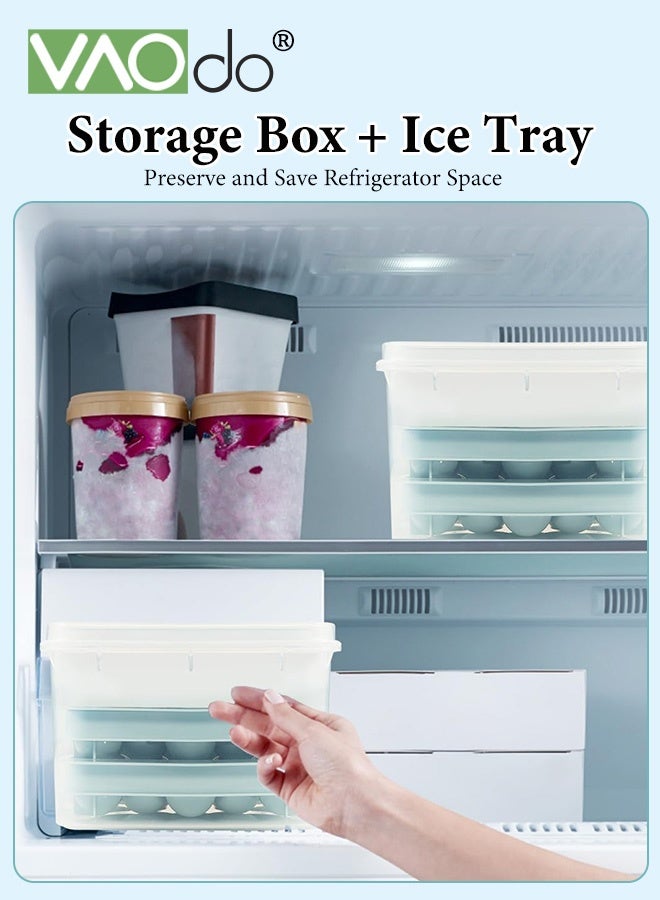 VAOdo Ice Cube Tray with Lid and Bin, Round Ice Cube Tray for Freezer, BPA-Free Food-Grade Ice Mold, Stackable Ice Ball Maker, Circle Ice Cube Tray for Coffee, Tea, Jucie and Drinks Blue  - Image 4