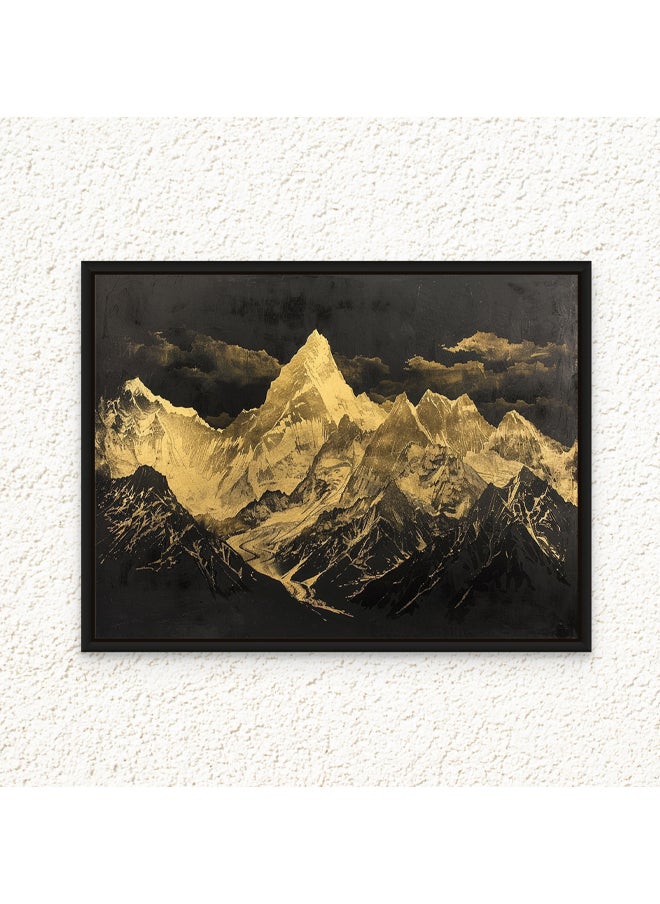 Art Decor Art Decor Framed Canvas Wall Art of Abstract Black and Gold Mountain Landscape Print Wall Decor for Home Office Living Room Bedroom Gifting  - Image 1