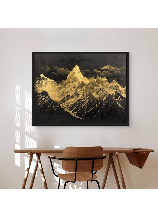 Art Decor Art Decor Framed Canvas Wall Art of Abstract Black and Gold Mountain Landscape Print Wall Decor for Home Office Living Room Bedroom Gifting  - Image 3