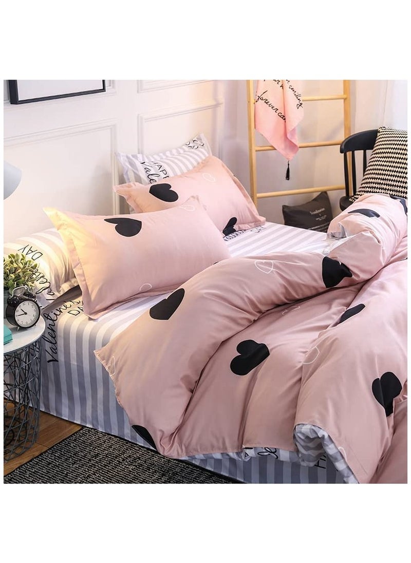 MOON HOME - King/Queen/Single size Soft and Breathable Microfiber Hypoallergenic Beautiful Design Duvet Cover Set ,set includes 1 Comforter Cover, 1 Fitted Bedsheet, 4 Pillowcases - Image 1