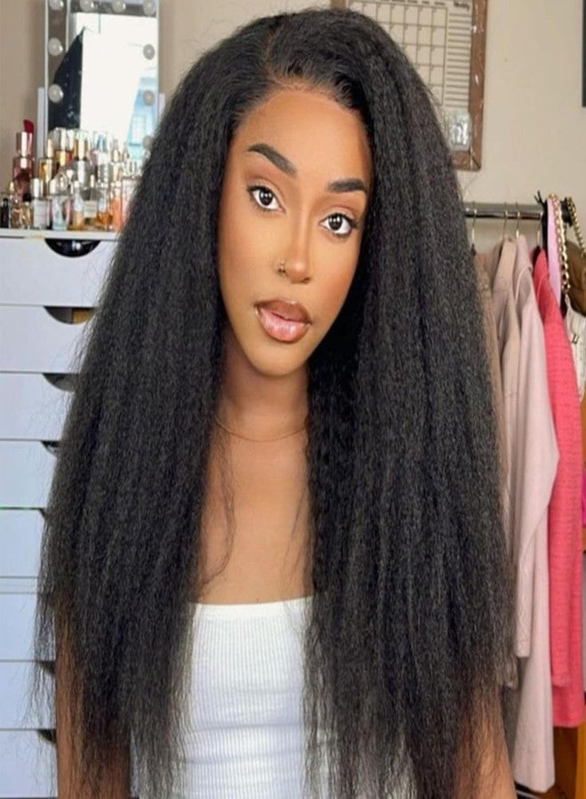 Vlliyava 28 Inch Yaki Kinky Straight Clip in Hair Extensions - 7 PCs 165g Seamless Synthetic Hair for Black Women - Image 1