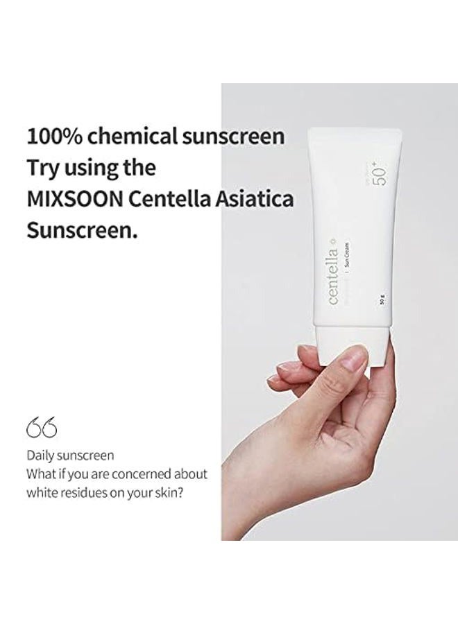 mixsoon [Mixsoon] Centella Asiatica Suncream 1.76 oz / 50g | 100% Chemical Sunscreen SPF 50+ PA++++, No White Cast, Lightweight Sunscreen for All Skin Types | EWG Green, Fragrance-Free - Image 5