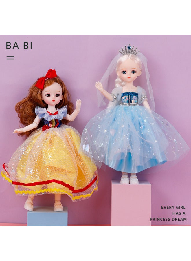 30cm Doll 6 Points BJD Princess Doll Joint Movable Girl Toy Snow White Doll Children Gift-Color:30128-Height:32cm Without Music - Image 2