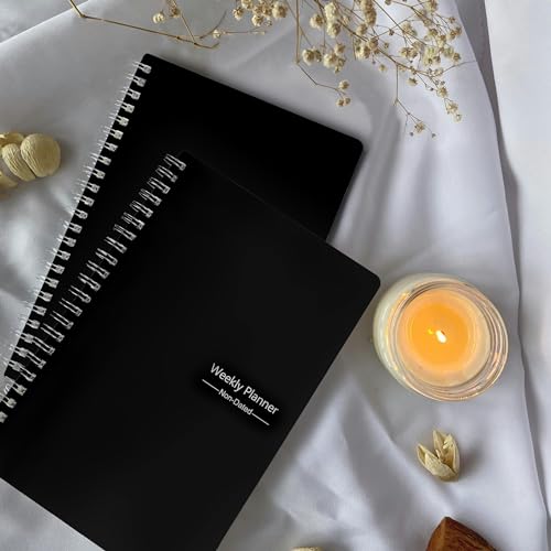 KAICN Undated Weekly Planner, Weekly Goals Notebook, A5 To Do List Planner, Habit Tracker Journal with Spiral Binding, 5.7 x 8.0 in, Black - Image 5