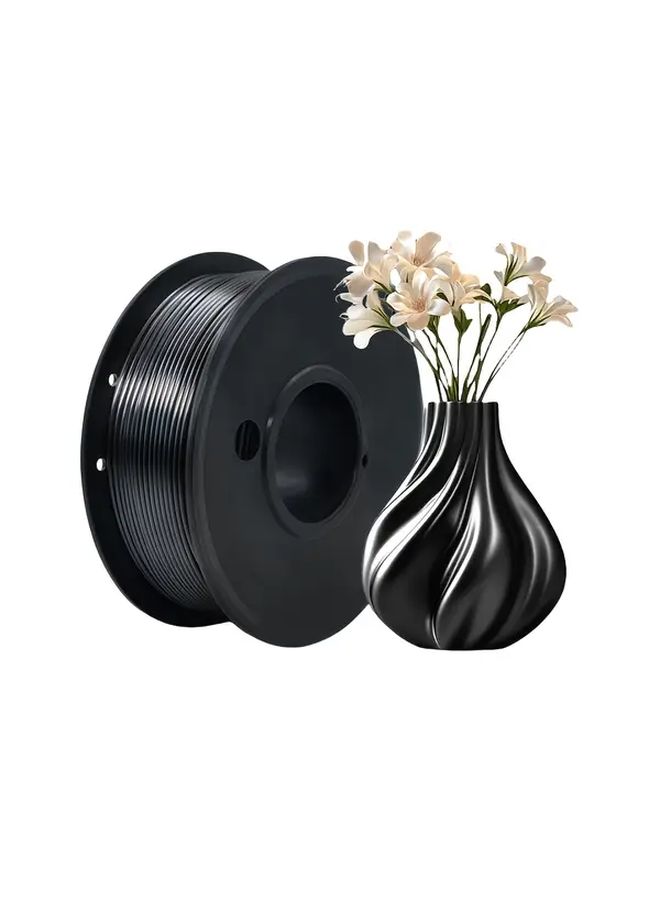 Silk Black PLA Filament 1 75mm 0 25kg For Most FDM 3D Printers Smooth Durable - Image 1