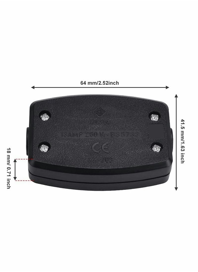 Excefore 3 Terminal Electrical Junction Box, 2 Pcs Cable Joiner Box Set, In-line Connector 250v 13A  - Image 2