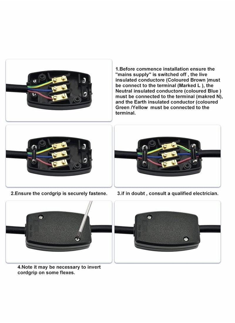 Excefore - 3 Terminal Electrical Junction Box, 2 Pcs Cable Joiner Box Set, In-line Connector 250v 13A - Image 1
