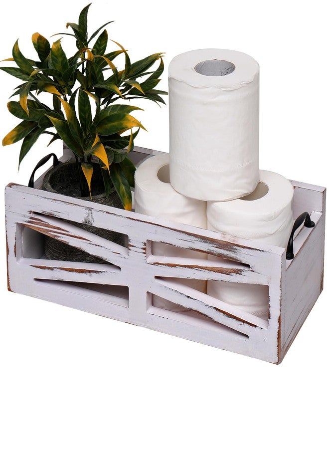 SWT8CAI Wooden Toilet Paper Holder Bathroom Decor Box-Toilet Tank Paper Basket with Handles for Bathroom Organizing - Image 1