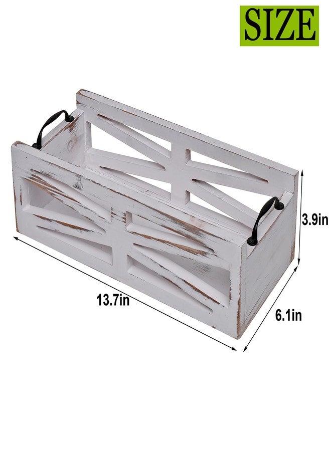 SWT8CAI Wooden Toilet Paper Holder Bathroom Decor Box-Toilet Tank Paper Basket with Handles for Bathroom Organizing - Image 3