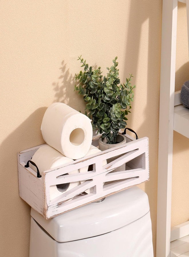 SWT8CAI Wooden Toilet Paper Holder Bathroom Decor Box-Toilet Tank Paper Basket with Handles for Bathroom Organizing - Image 2