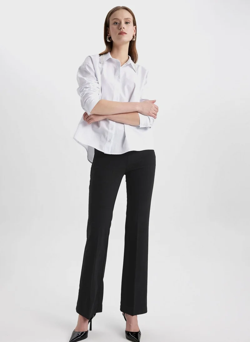 DeFacto Oversize Fit Shirt Collar Oxford Long Sleeve Shirt