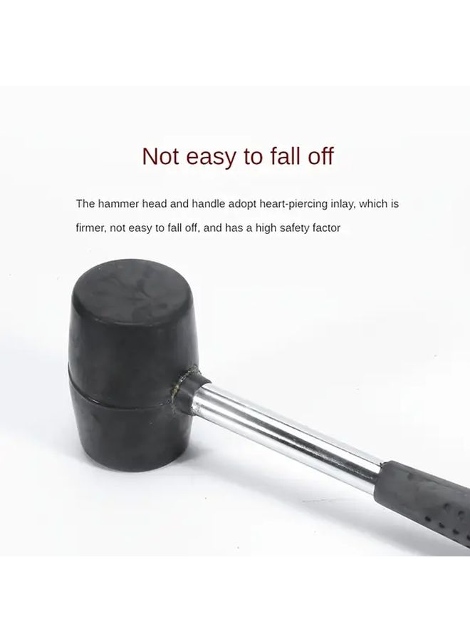 1pc Heavy Duty Rubber Hammer With Steel Pipe Non Slip Grip Handle For Woodworking Floor Tile Marble Installation Home Improvement Mechanics Plumbing Construction 300g Type - Image 2