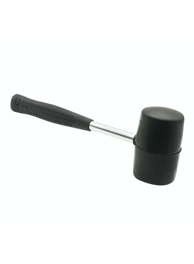 1pc Heavy Duty Rubber Hammer With Steel Pipe Non Slip Grip Handle For Woodworking Floor Tile Marble Installation Home Improvement Mechanics Plumbing Construction 300g Type - Image 1