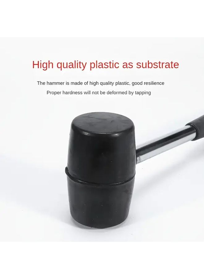 1pc Heavy Duty Rubber Hammer With Steel Pipe Non Slip Grip Handle For Woodworking Floor Tile Marble Installation Home Improvement Mechanics Plumbing Construction 300g Type - Image 3