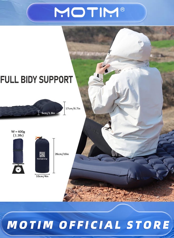 Motim Double Sleeping Pad TPU Foot Inflatable Pad with Pillow Portable Blow Up Bed for Camping & Travel - Image 5