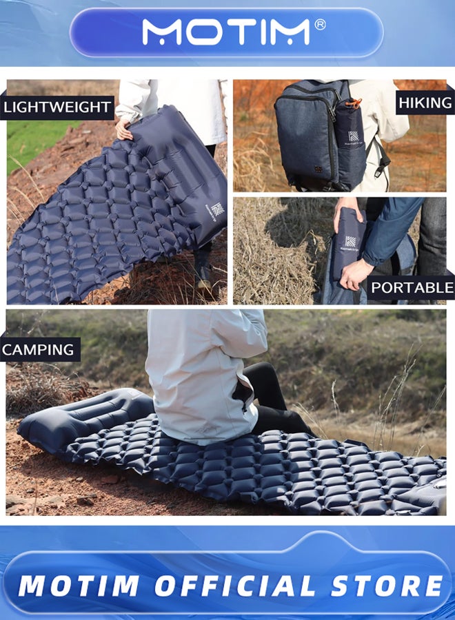 Motim Double Sleeping Pad TPU Foot Inflatable Pad with Pillow Portable Blow Up Bed for Camping & Travel - Image 3