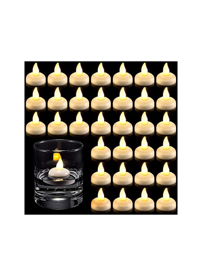 The Bros Waterproof Flameless Floating Tealights, Gold Floating Candles with Water Activated Sensor and Battery Operated, Waterproof Tea Lights for Wedding, Birthday Party, Hot Tub (24 Pcs) - Image 2