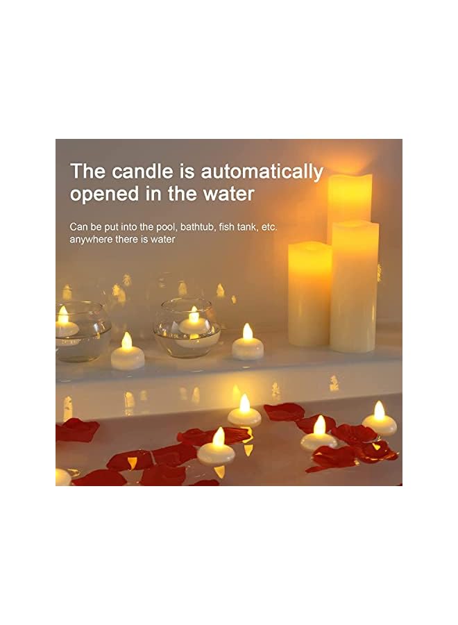 The Bros Waterproof Flameless Floating Tealights, Gold Floating Candles with Water Activated Sensor and Battery Operated, Waterproof Tea Lights for Wedding, Birthday Party, Hot Tub (24 Pcs) - Image 5