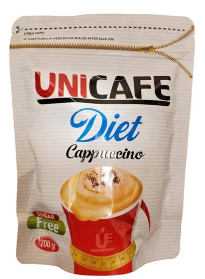 UniCafé UNICAFE Diet Cappuccino Instant Coffee Mix Sugar Free Added – 200g x 3 Packs – Creamy Cappuccino Drink with Rich Flavor and Thick Foam – Instant Hot Beverage – Low Sugar Lifestyle Coffee Mix – Easy Preparation - Image 2