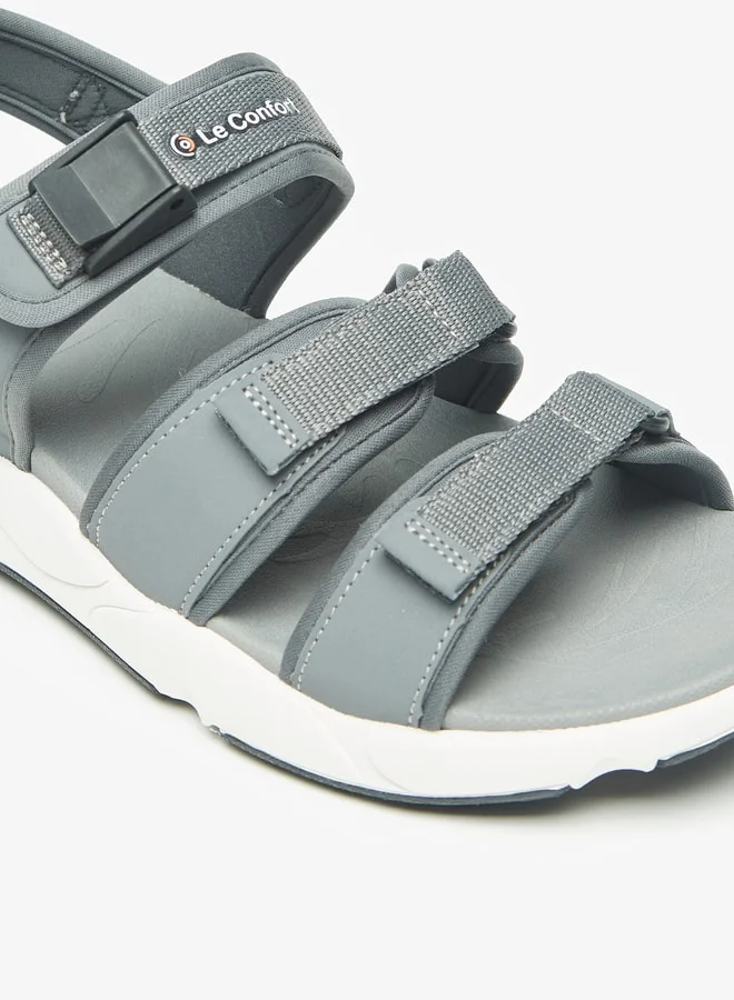 Le Confort Men Textured Sandals with Hook and Loop Closure