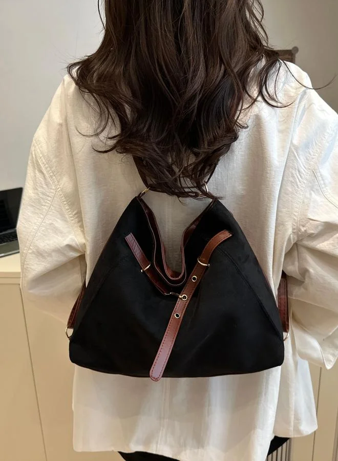 تايك تو Black Shoulder Bag with Belt Strap Detail